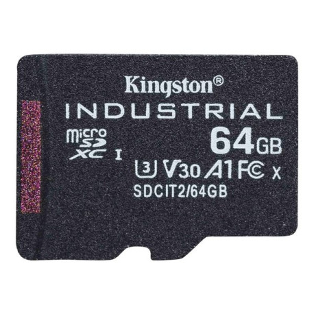 Kingston Industrial - Scheda di memoria flash - 64 GB - A1 / Video Class V30 / UHS-I U3 / Class10 - UHS-I microSDXC