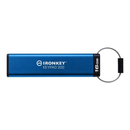 Kingston IronKey Keypad 200 - Chiavetta USB - crittografato - 16 GB - USB 3.2 Gen 1