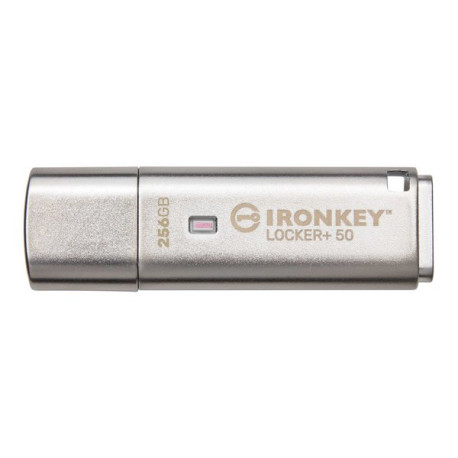 Kingston IronKey Locker+ 50 - Chiavetta USB - crittografato - 256 GB - USB 3.2 Gen 1 - Compatibile TAA