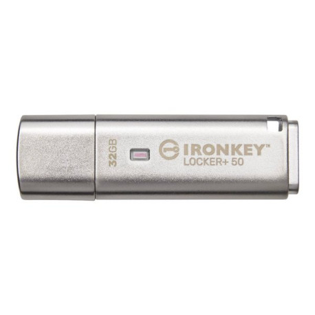 Kingston IronKey Locker+ 50 - Chiavetta USB - crittografato - 32 GB - USB 3.2 Gen 1