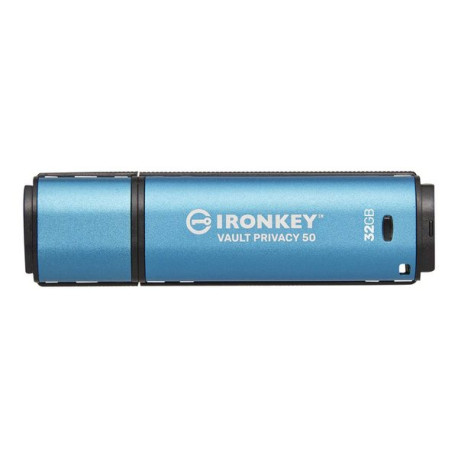 Kingston IronKey Vault Privacy 50 Series - Chiavetta USB - crittografato - 32 GB - USB 3.2 Gen 1 - Compatibile TAA