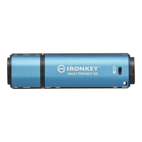 Kingston IronKey Vault Privacy 50 Series - Chiavetta USB - crittografato - 8 GB - USB 3.2 Gen 1 - Compatibile TAA