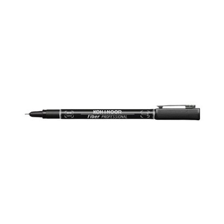 KOH-I-NOOR PROFESSIONAL Fiber - Penna a punta sottile - nero - inchiostro pigmentato - 0.4 mm (pacchetto di 10)