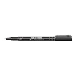 KOH-I-NOOR PROFESSIONAL Fiber - Penna a punta sottile - nero - inchiostro pigmentato - 0.8 mm (pacchetto di 10)