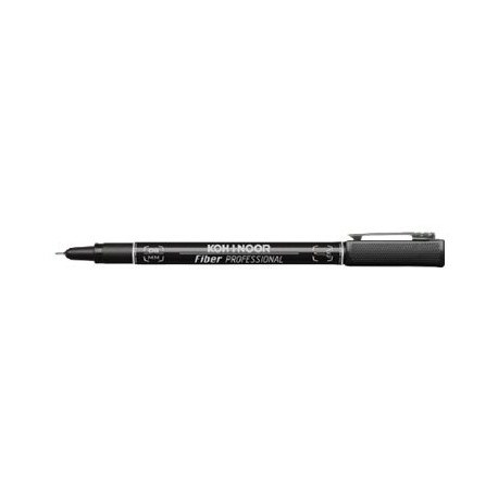 KOH-I-NOOR PROFESSIONAL Fiber - Penna a punta sottile - nero - inchiostro pigmentato - 0.8 mm (pacchetto di 10)