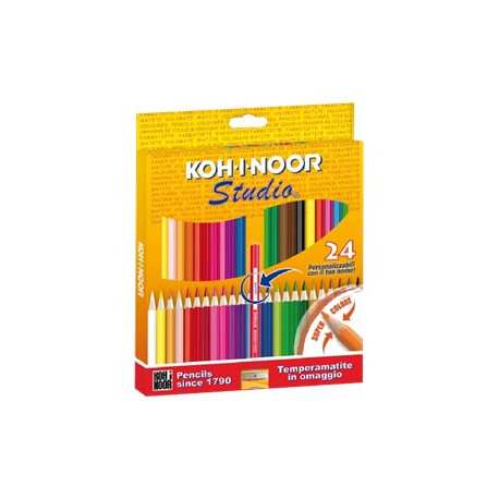 KOH-I-NOOR STUDIO - Pastello colorato - colori assortiti - 2.9 mm (pacchetto di 24)