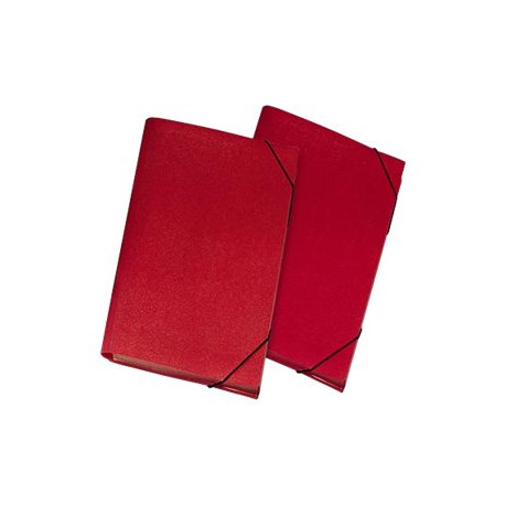 Lebez - Fascicolo espandibile - 13 compartimenti - larghezza dorsale 30 mm - per 240 x 335 mm - con schede - rosso