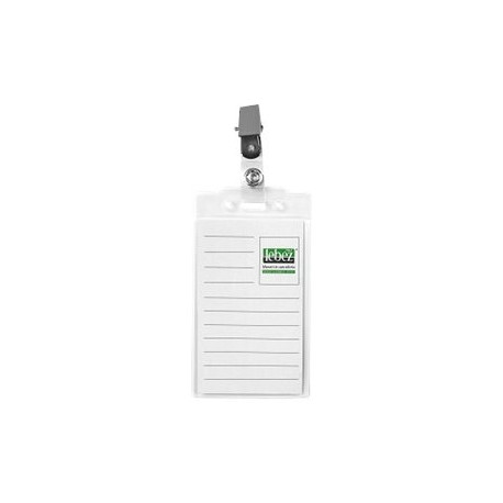 Lebez - Porta badge - per 60 x 93 mm - clip (pacchetto di 50)