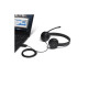 Lenovo 100 - Cuffie con microfono - over ear - cablato - USB - nero