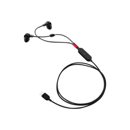 Lenovo Go - Cuffie con microfono - in-ear - cablato - eliminazione rumore attivata - USB-C - nero tuono - Certificato per Skype