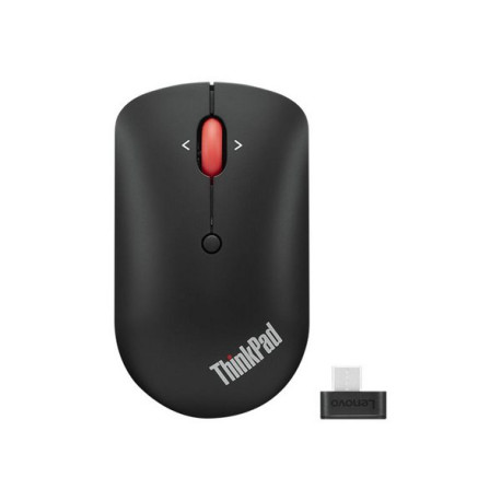 Lenovo ThinkPad Compact - Mouse - per destrorsi e per sinistrorsi - ottica - 4 pulsanti - senza fili - 2.4 GHz - ricevitore wir