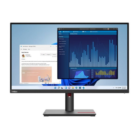 Lenovo ThinkVision T27p-30 - Monitor a LED - 27" - 3840 x 2160 4K @ 60 Hz - IPS - 350 cd/m² - 1300:1 - 4 ms - HDMI, DisplayPort