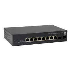 LevelOne GEP-1051 - Switch - intelligente - 8 x 10/100/1000 (PoE+) + 2 x Gigabit SFP - desktop, montabile su rack - PoE+ (70 W)