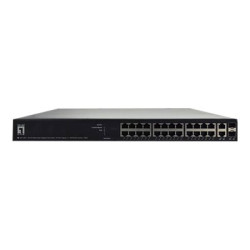 LevelOne GEP-2651 - Switch - intelligente - 24 x 10/100/1000 (PoE+) + 2 x combo Gigabit SFP - montabile su rack - PoE+ (185 W)