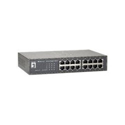 LevelOne GEU-1621 - Switch - unmanaged - 16 x 10/100/1000 - montabile su rack, montaggio a parete