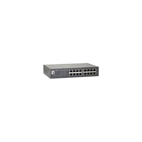 LevelOne GEU-1621 - Switch - unmanaged - 16 x 10/100/1000 - montabile su rack, montaggio a parete