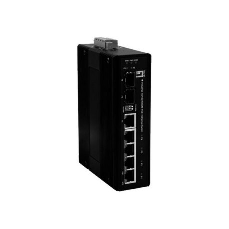 LevelOne IES-0620 - Switch - unmanaged - 4 x 10/100/1000 (PoE+) + 1 x Gigabit SFP + 1 x combo Gigabit SFP - montabile su rail D