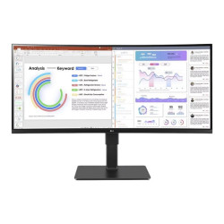 LG UltraWide 34BQ77QB-B - Monitor a LED - curvato - 34" - 3440 x 1440 UWQHD @ 60 Hz - IPS - 300 cd/m² - 1000:1 - HDR10 - 5 ms -