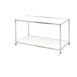 Libreria Easy System - 2 ripiani - acciaio cromato - 80x40x40,5 cm - bianco - Serena Group