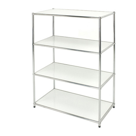 Libreria Easy System - 4 ripiani - acciaio cromato - 80x40x120 cm - bianco - Serena Group