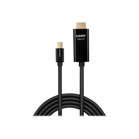 Lindy - Cavo adattatore - Mini DisplayPort maschio a HDMI maschio - 1 m - schermato - nero - di forma rotonda, bloccato, suppor