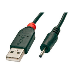 Lindy - Cavo alimentazione USB - jack CC 2,3 x 0,7 mm maschio a USB (solo alimentazione) maschio - 1.5 m - nero