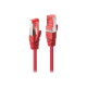 Lindy - Cavo patch - RJ-45 (M) a RJ-45 (M) - 1 m - SFTP, PiMF - CAT 6 - antiaggrovigliamento - rosso