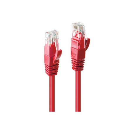 Lindy - Cavo patch - RJ-45 (M) a RJ-45 (M) - 10 m - UTP - CAT 6 - stampato, antiaggrovigliamento, bloccato - rosso