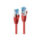 Lindy - Cavo patch - RJ-45 (M) a RJ-45 (M) - 2 m - SFTP, PiMF - CAT 6a - senza alogeni, stampato, antiaggrovigliamento - rosso