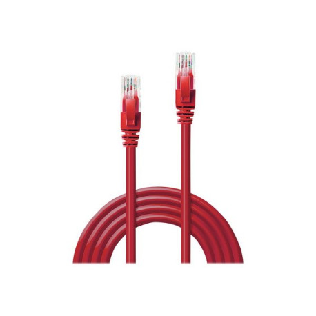 Lindy - Cavo patch - RJ-45 (M) a RJ-45 (M) - 2 m - UTP - CAT 6 - stampato, antiaggrovigliamento, bloccato - rosso