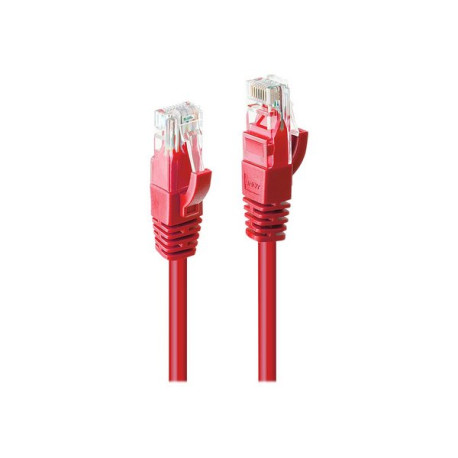 Lindy - Cavo patch - RJ-45 (M) a RJ-45 (M) - 3 m - UTP - CAT 6 - stampato, antiaggrovigliamento, bloccato - rosso