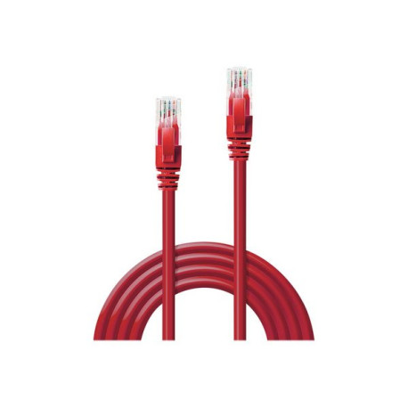 Lindy - Cavo patch - RJ-45 (M) a RJ-45 (M) - 7.5 m - UTP - CAT 6 - antiaggrovigliamento - rosso