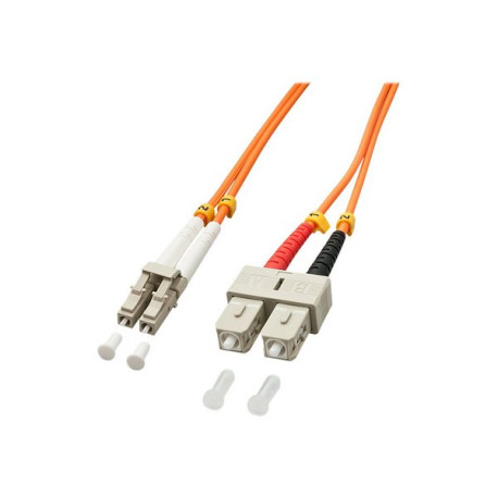 Lindy - Cavo patch - SC multi-mode (M) a LC multi-mode (M) - 3 m - fibra ottica - duplex - 50 / 125 micron - OM2 - senza alogen