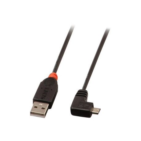 Lindy - Cavo USB - USB (M) a Micro-USB Tipo B (M) - USB 2.0 - 2 m - connettore 90°, stampato