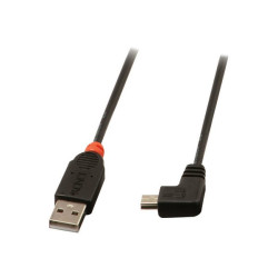 Lindy - Cavo USB - USB (M) a mini-USB Type B (M) - USB 2.0 - 1 m - connettore 90°, stampato