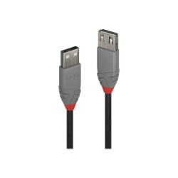 Lindy Anthra Line - Cavo USB - USB (M) a USB (M) - USB 2.0 - 5 m - di forma rotonda - nero