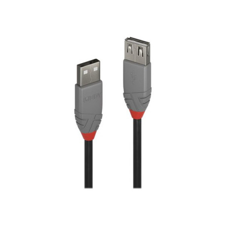 Lindy Anthra Line - Prolunga USB - USB (M) a USB (F) - USB 2.0 - 1 m - di forma rotonda - nero