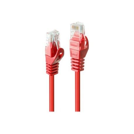 Lindy Basic - Cavo patch - RJ-45 (M) a RJ-45 (M) - 3 m - UTP - CAT 6 - stampato, antiaggrovigliamento - rosso