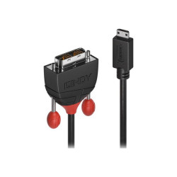 Lindy Black Line - Cavo adattatore - legame singolo - mini HDMI maschio a DVI-D maschio - 3 m - schermato - nero - stampato, di