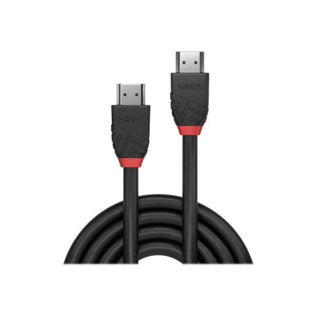 Lindy Black Line - Cavo HDMI con Ethernet - HDMI maschio a HDMI maschio - 1 m - tripla schermatura - nero - di forma rotonda, s