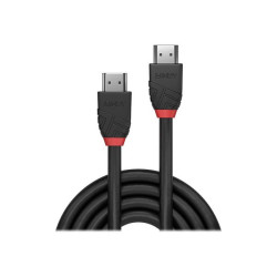 Lindy Black Line - Cavo HDMI con Ethernet - HDMI maschio a HDMI maschio - 2 m - tripla schermatura - nero - di forma rotonda, s