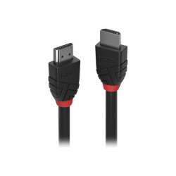 Lindy Black Line - Cavo HDMI con Ethernet - HDMI maschio a HDMI maschio - 3 m - tripla schermatura - nero - di forma rotonda, s