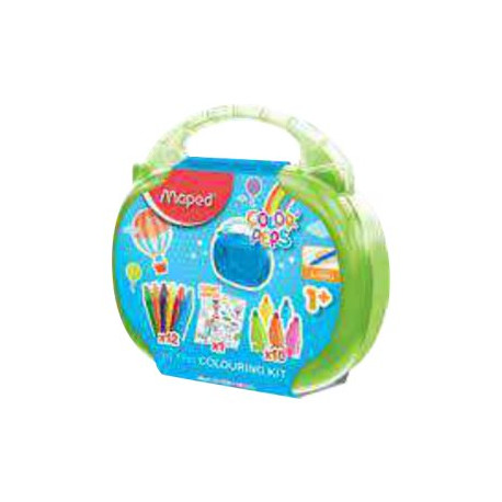 Maped Color'Peps Jumbo Colouring Kit - Set di pastelli e penne con punta di fibra - colori assortiti