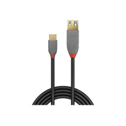 Lindy Black Line - Cavo USB - 24 pin USB-C (M) a USB Tipo A (F) - USB 3.1 Gen 2 - 15 cm