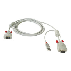 Lindy Combined KVM Cable - Cavo tastiera / video / mouse (KVM) - USB, HD-15 (VGA) (M) a HD-15 (VGA) (M) - 2 m