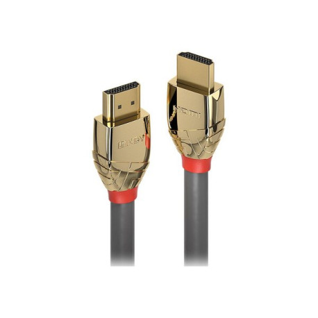 Lindy Gold Line - Cavo HDMI con Ethernet - HDMI maschio a HDMI maschio - 1 m - tripla schermatura - grigio - supporto 4K