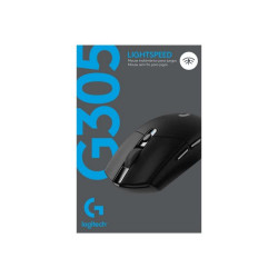 Logitech G G305 - Mouse - ottica - 6 pulsanti - senza fili - 2.4 GHz - ricevitore wireless USB - nero