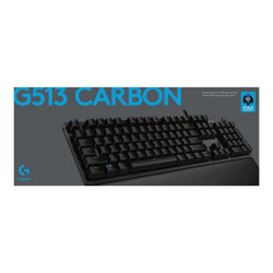 Logitech Gaming G513 - Tastiera - retrolilluminato - USB - USA Internazionale - interruttore: GX Red Linear - carbonio