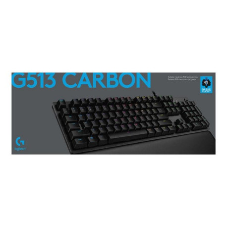 Logitech Gaming G513 - Tastiera - retrolilluminato - USB - USA Internazionale - interruttore: GX Red Linear - carbonio