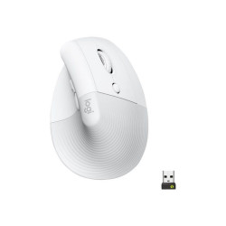 Logitech Lift Vertical Ergonomic Mouse - Mouse verticale - ergonomico - ottica - 6 pulsanti - senza fili - Bluetooth, 2.4 GHz -